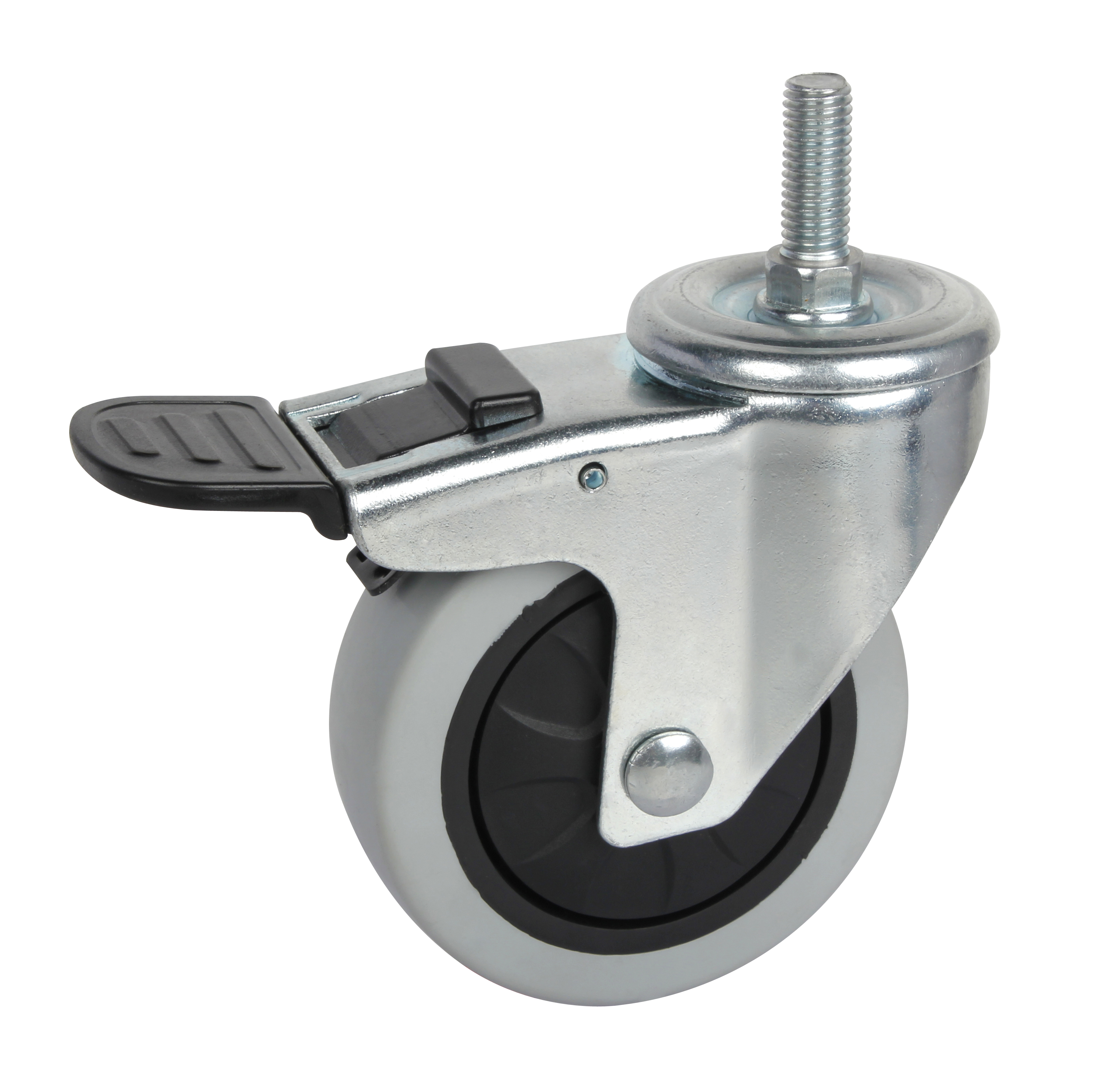 3' PP 刚性/旋转制动中型脚轮