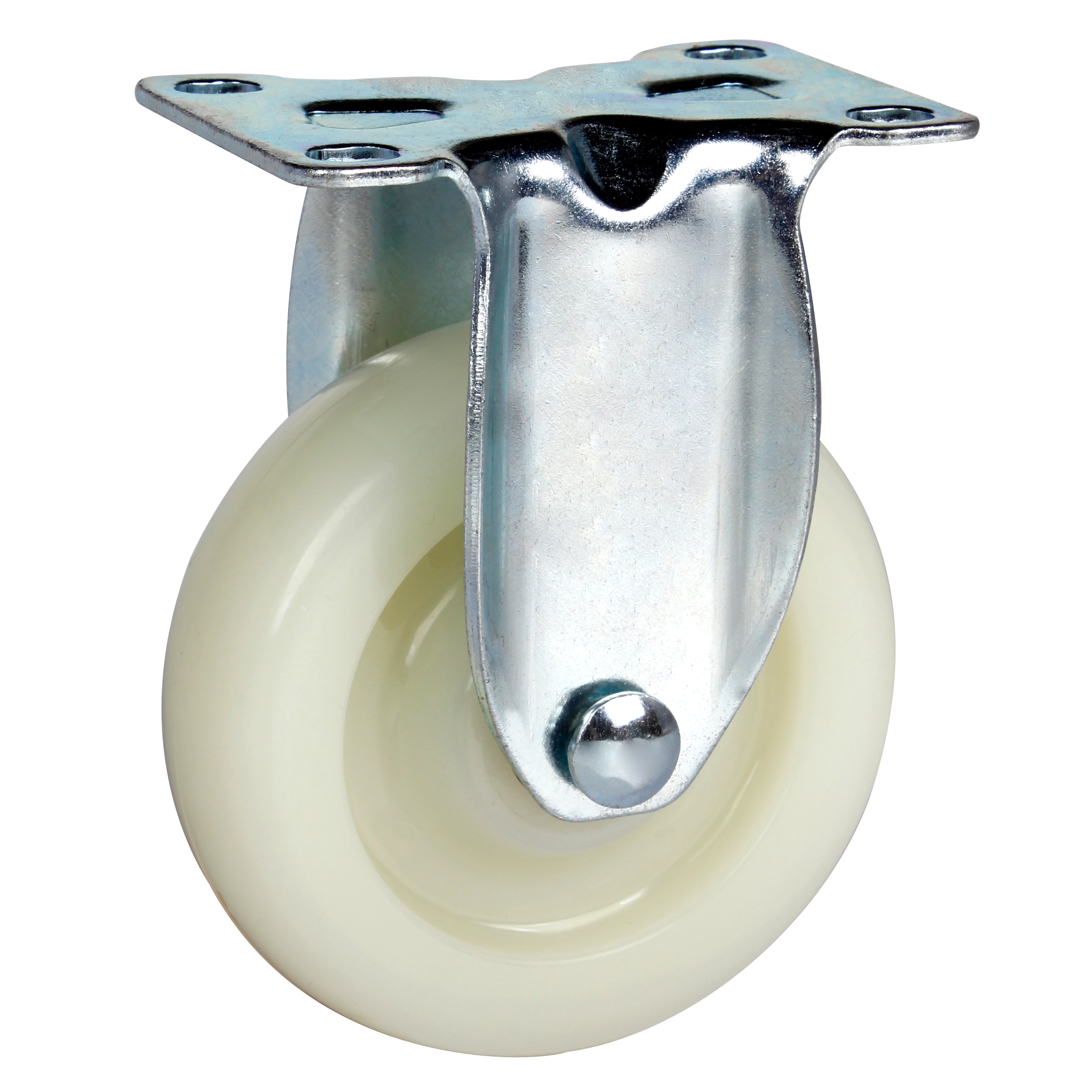 3' 白色 PP 刚性/旋转制动脚轮