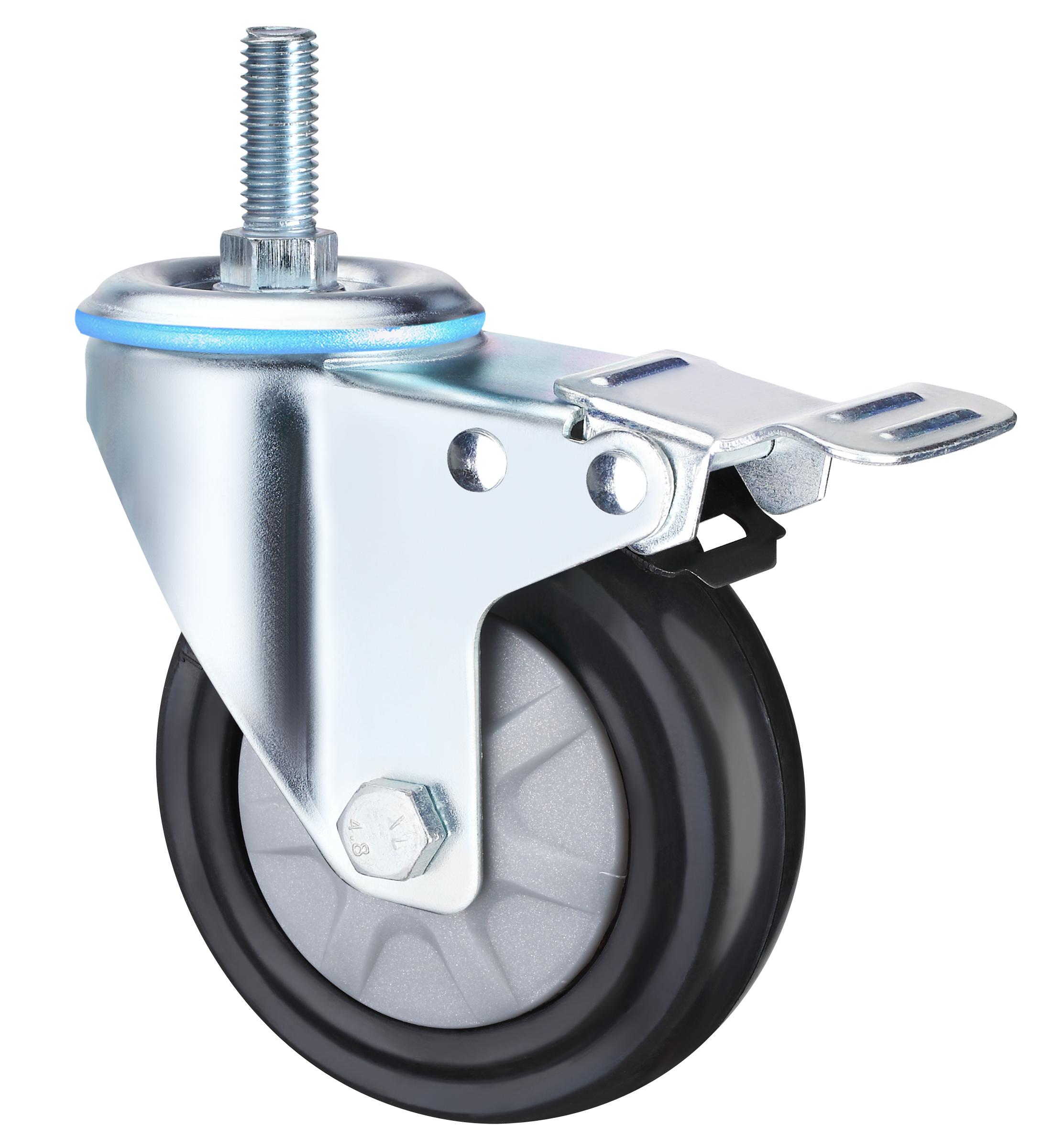 3' TPR单轴承刚性/万向刹车脚轮