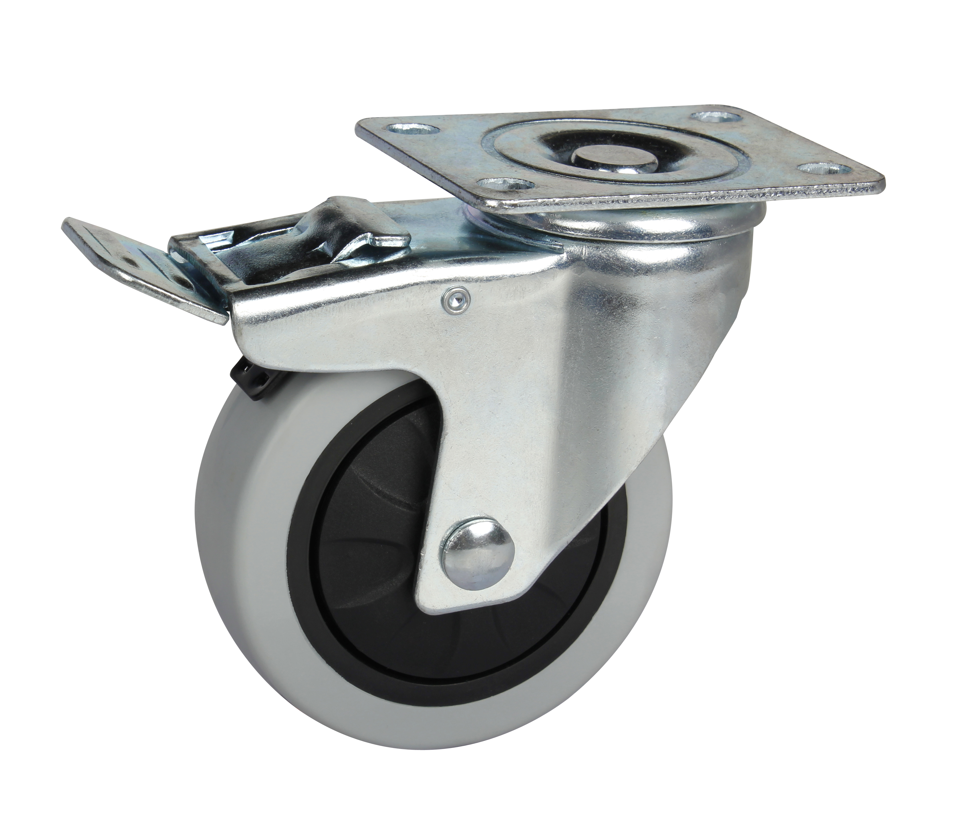 3' PP 刚性/旋转制动中型脚轮